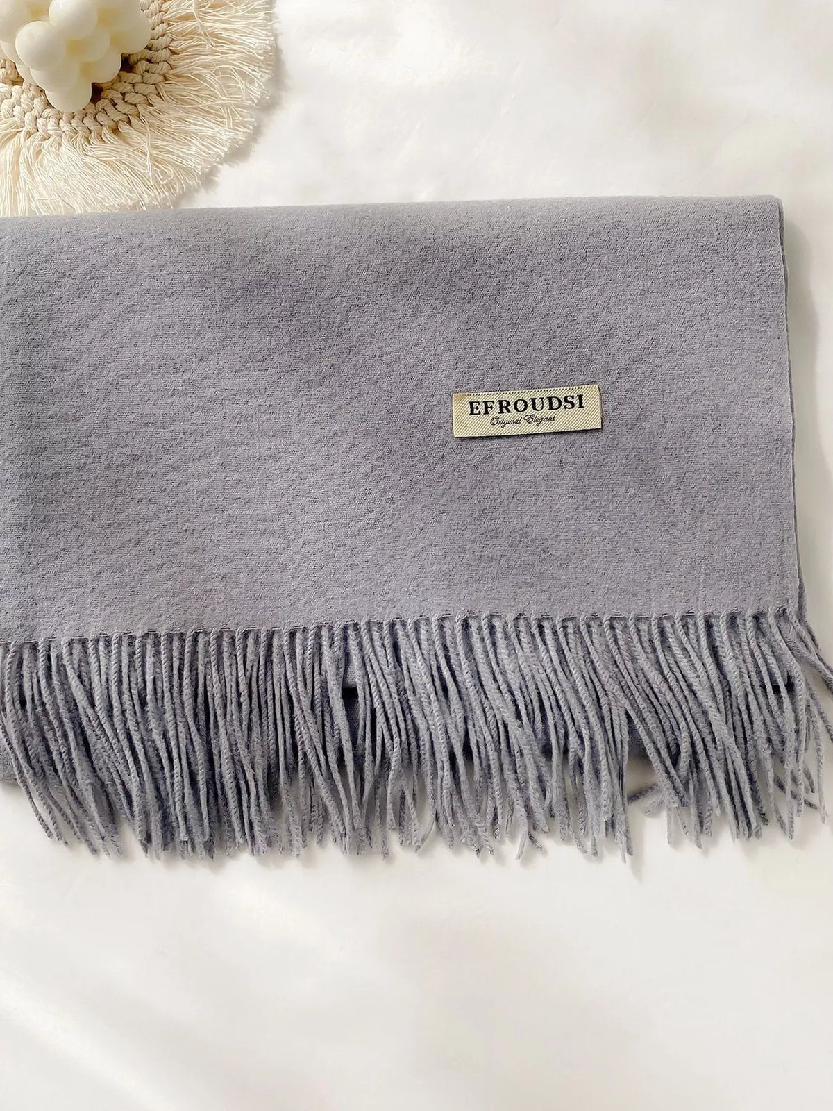 Long Fringe Solid Color Blanket Scarf