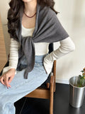 Knitted Solid Color Wool Scarf