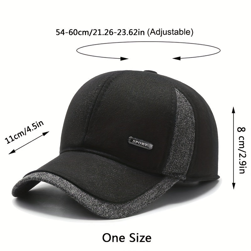 Pandaize Winter Wool Baseball Cap with Ear Flaps - Auturnn Thicken Cotton, Quality & Style