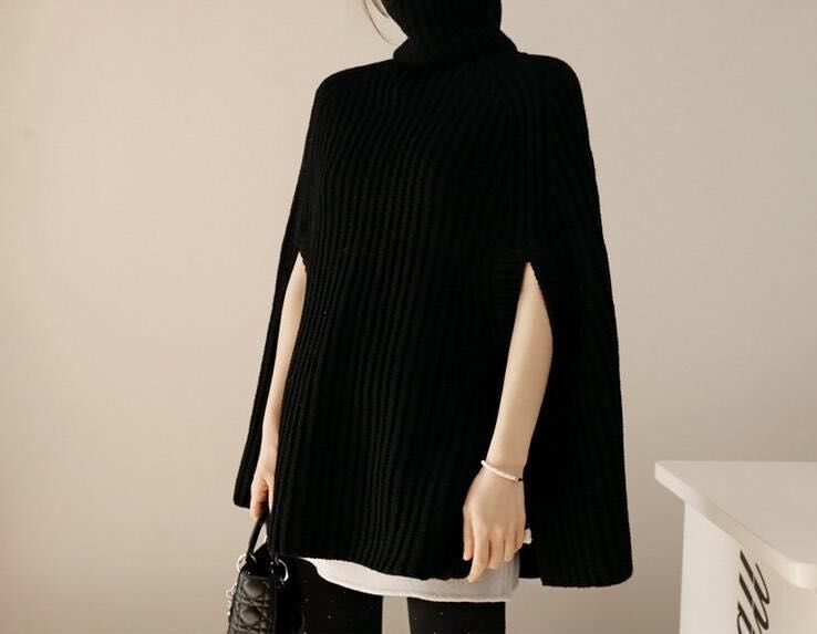 Cozy Oversized Knit Winter Sweater Poncho