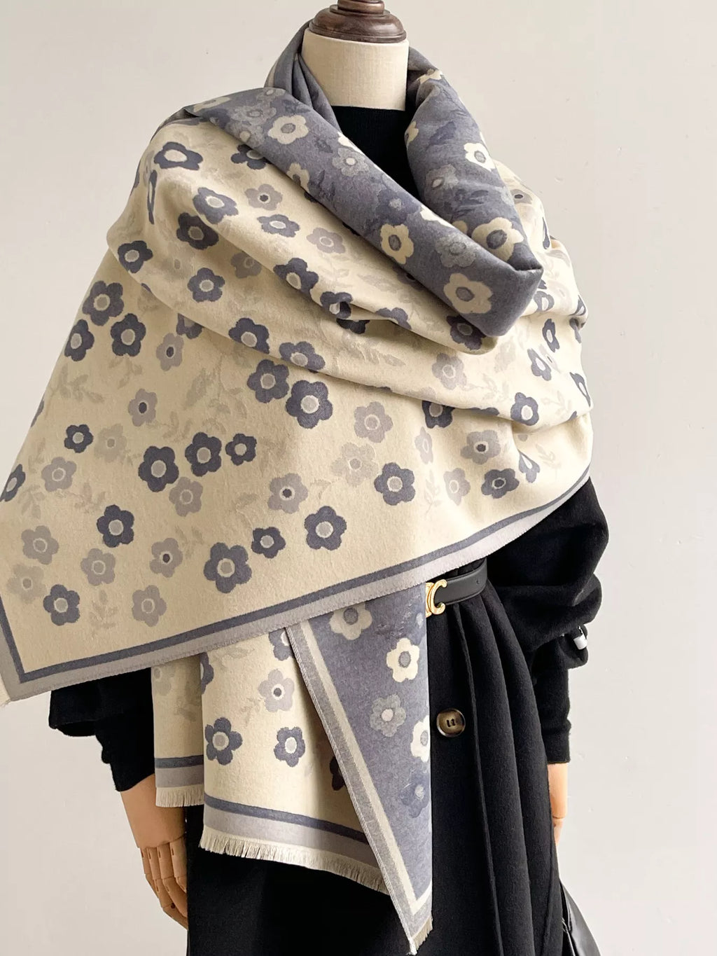 Ditsy Floral Print Warm Winter Scarf