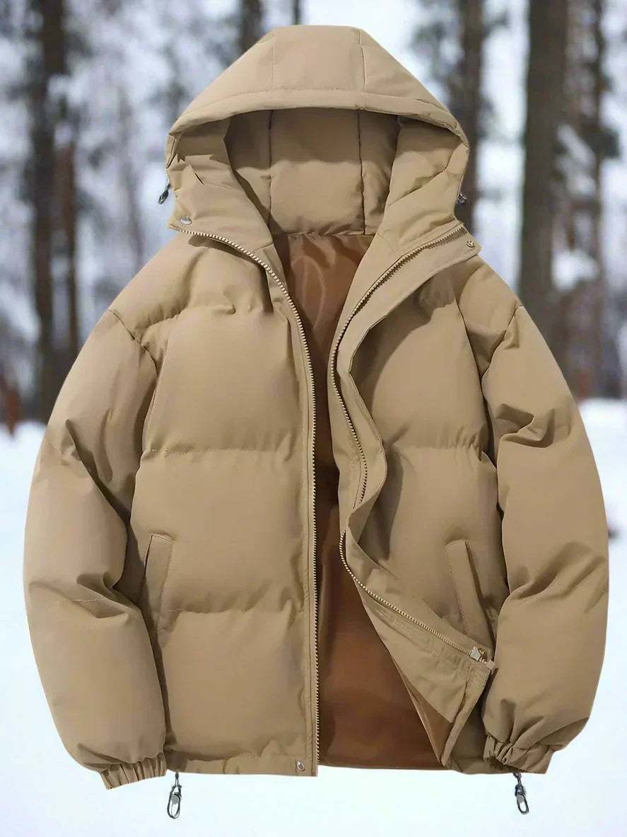 Men's Insulated Puffer Jacket with Hood and Zip