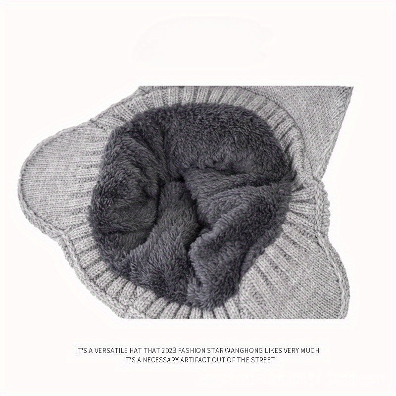 Pandaize Cozy Unisex Fleece-Lined Hat for Winter