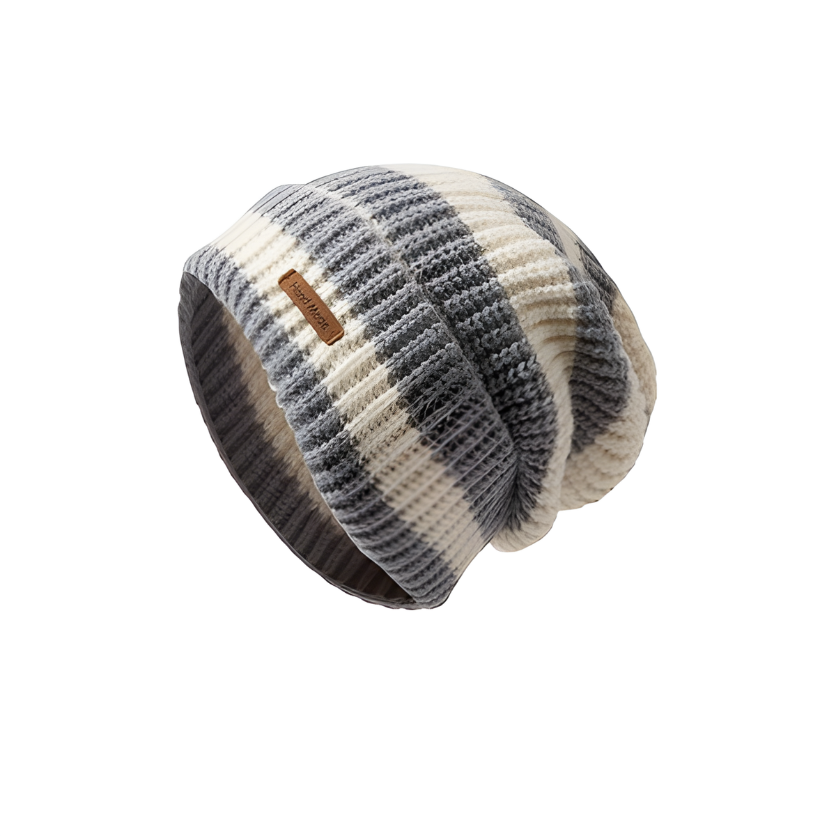 Warm Winter Vibes: Thick Striped Knit Hat - Retro Chic, Versatile Style, Generous Head Fit, Loose and Cozy, Fashion Forward Woolen Beanie