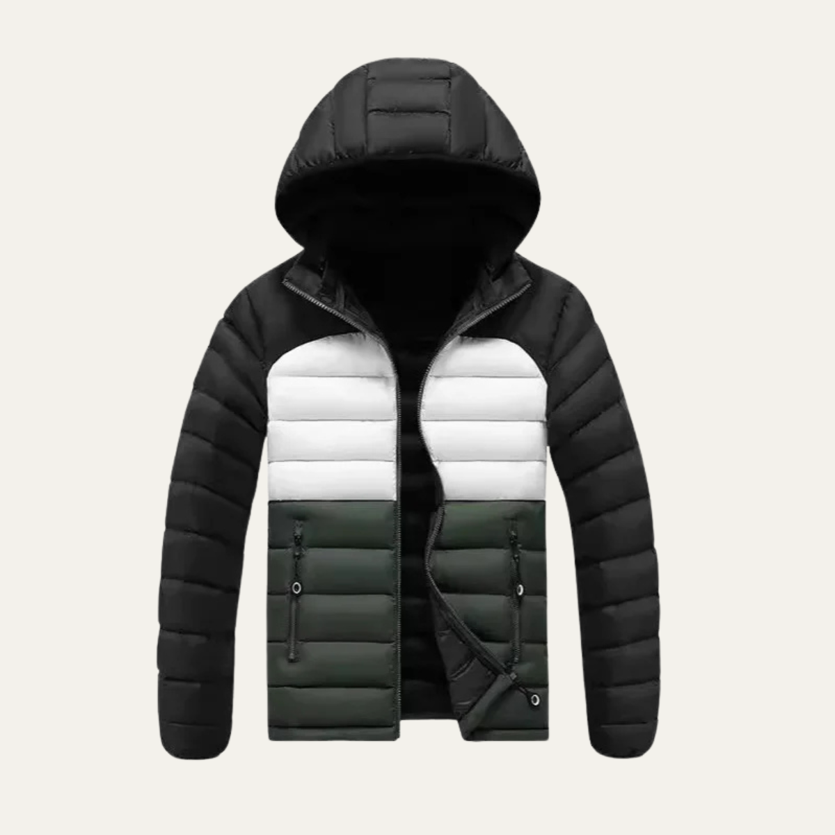 Warm Men's Puffer Jacket with Removable Hood