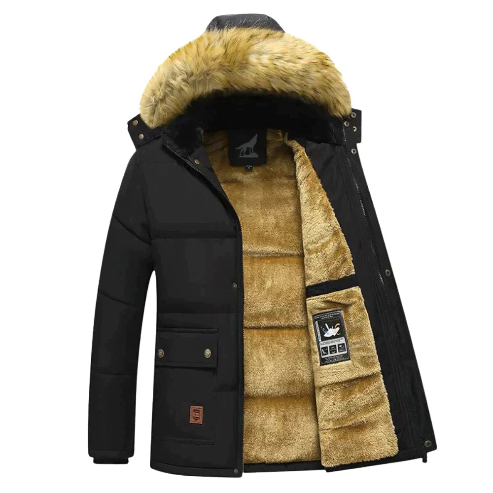 Warm Waterproof Men's Coat with Removable Hood