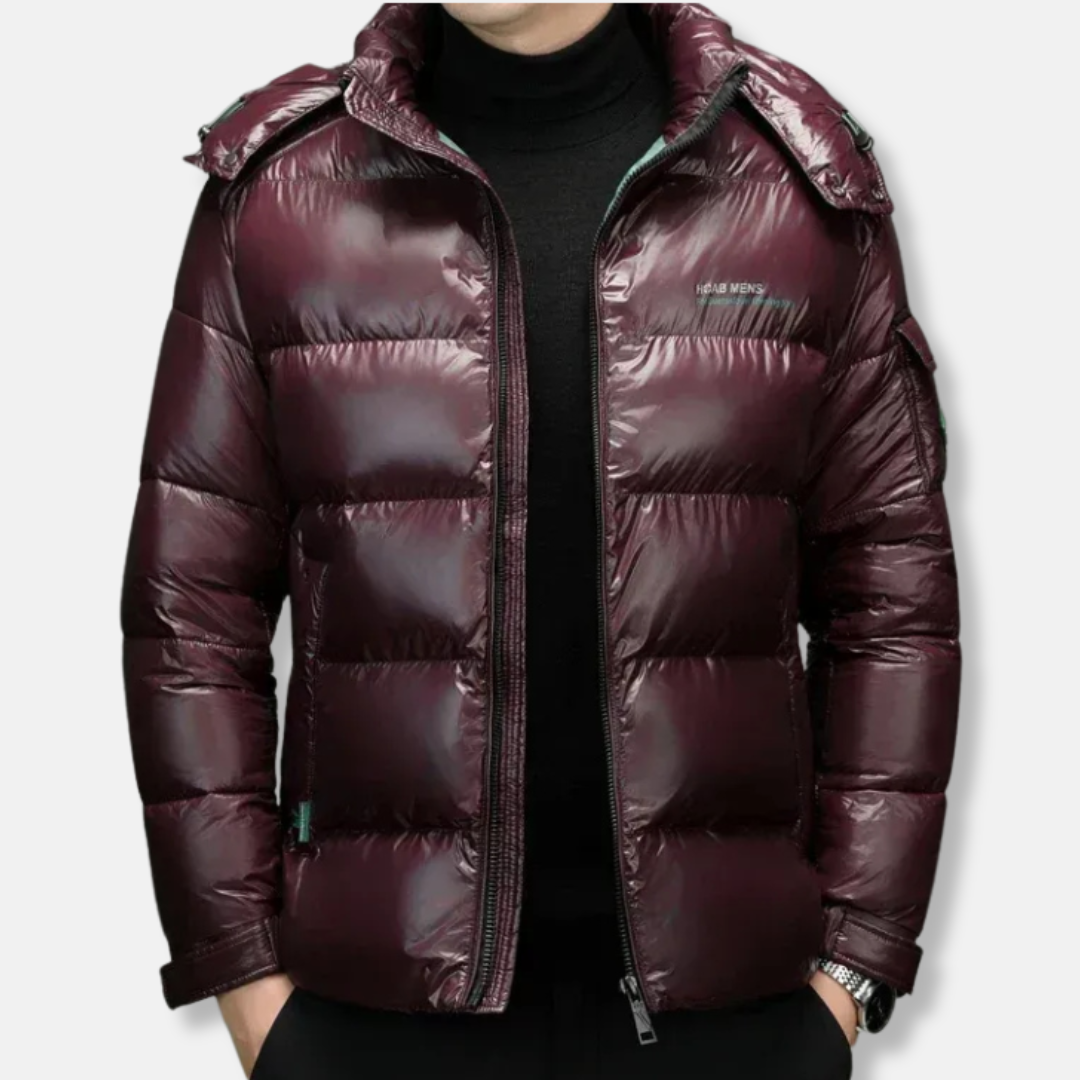 Warm Quilted Men's Hooded Puffer Coat