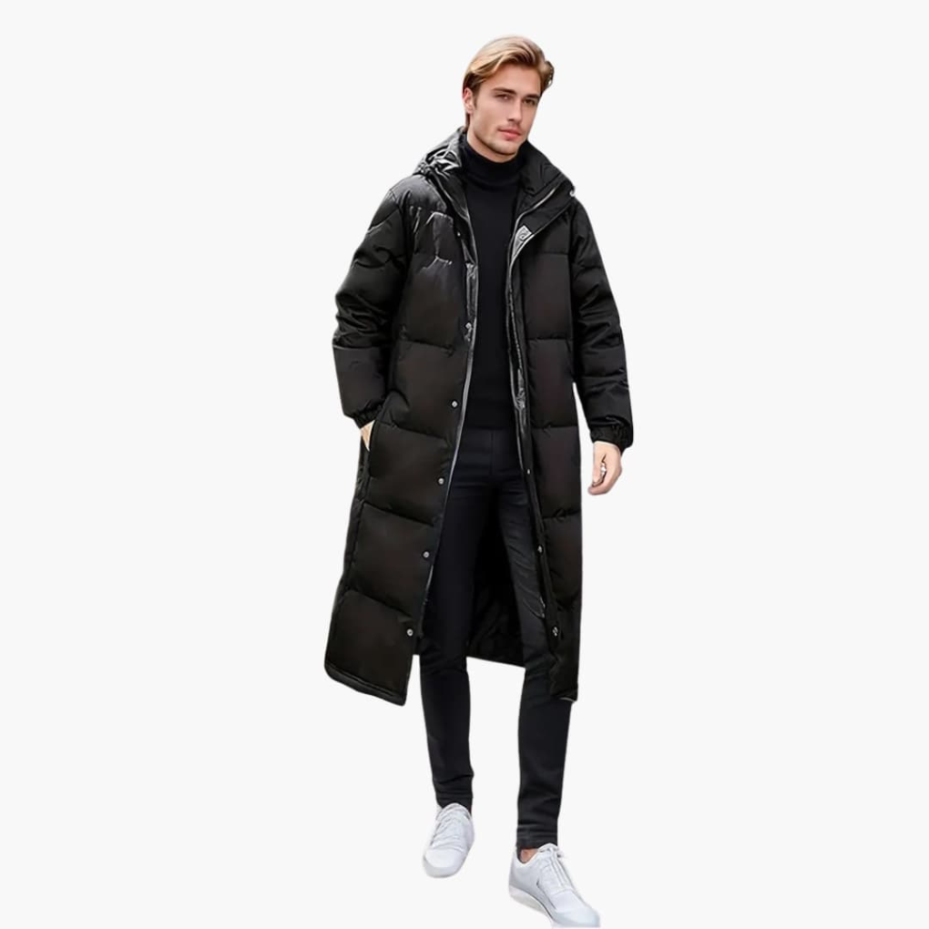 Warm Insulated Men's Winter Coat with Full Zip