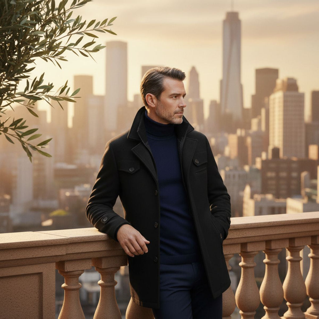 Warm Waterproof Men's Wool Winter Jacket