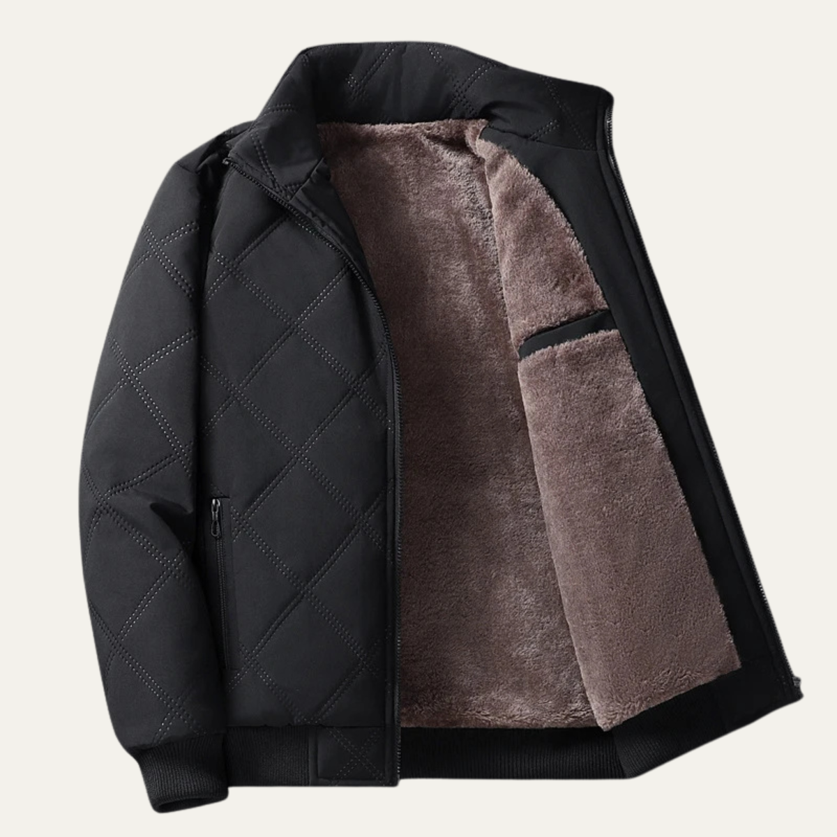 Warm Men's Padded Fleece Winter Jacket