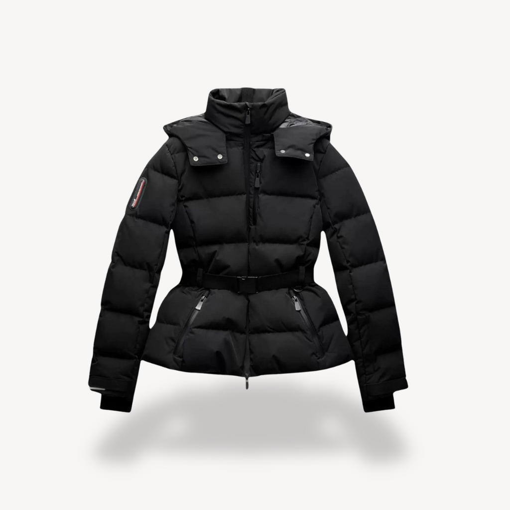 Women's Warm Puffer Coat with Belt