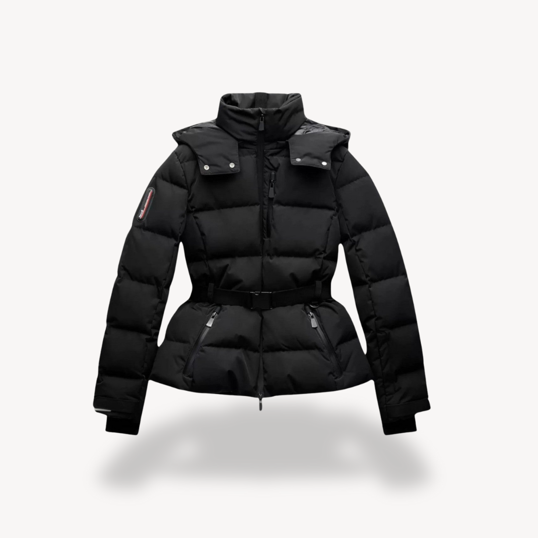 Women's Warm Puffer Coat with Belt