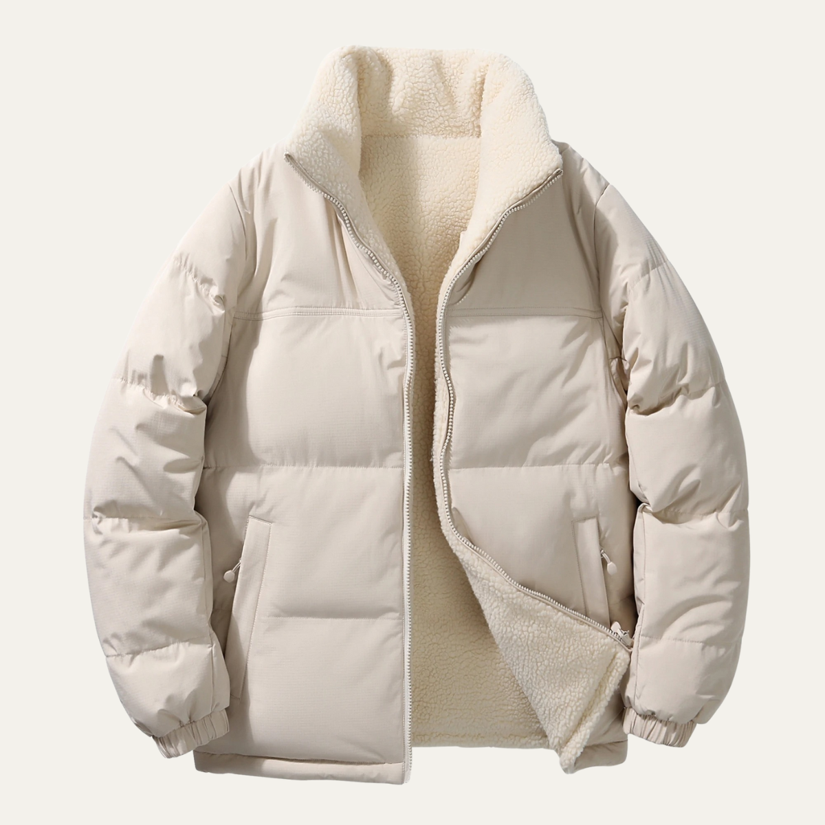 Thermal Reversible Wool Blend Men's Winter Coat