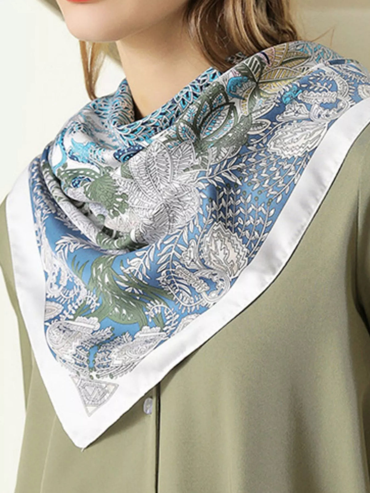 Floral Print Square Scarf