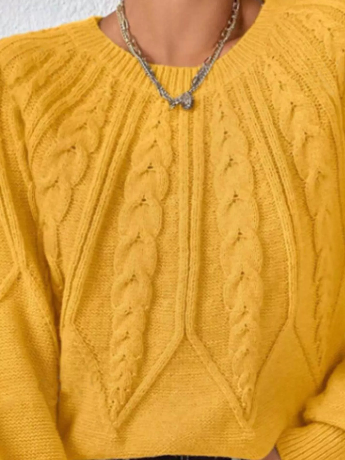 Cable Knit Ribbed Long Sleeve Sweater