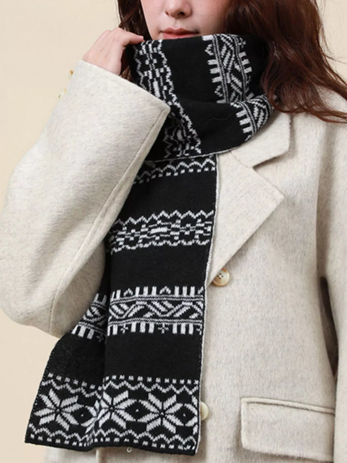 Christmas Snowflake Knit Scarf