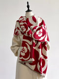 Floral Patterned Warm Winter Scarf