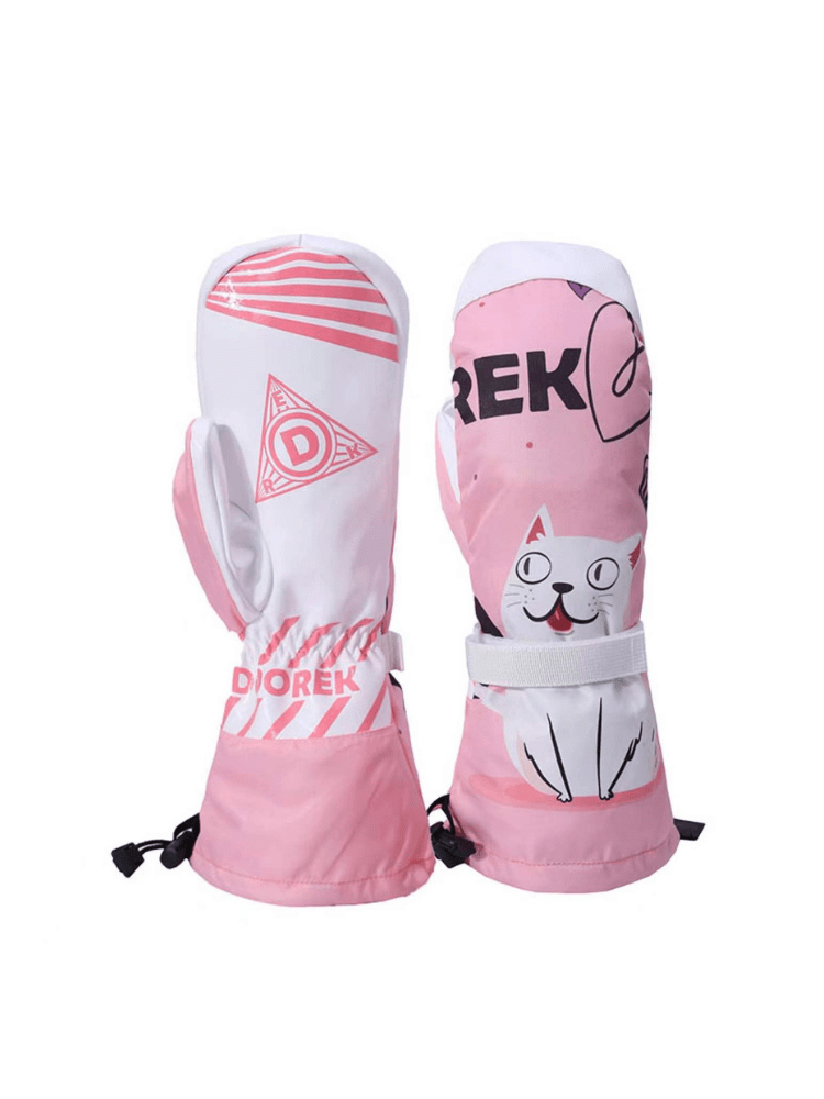 Women's Ski Glove Shaped Long Mittens - DOOREK