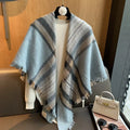 Raw Hem Plaid Scarf