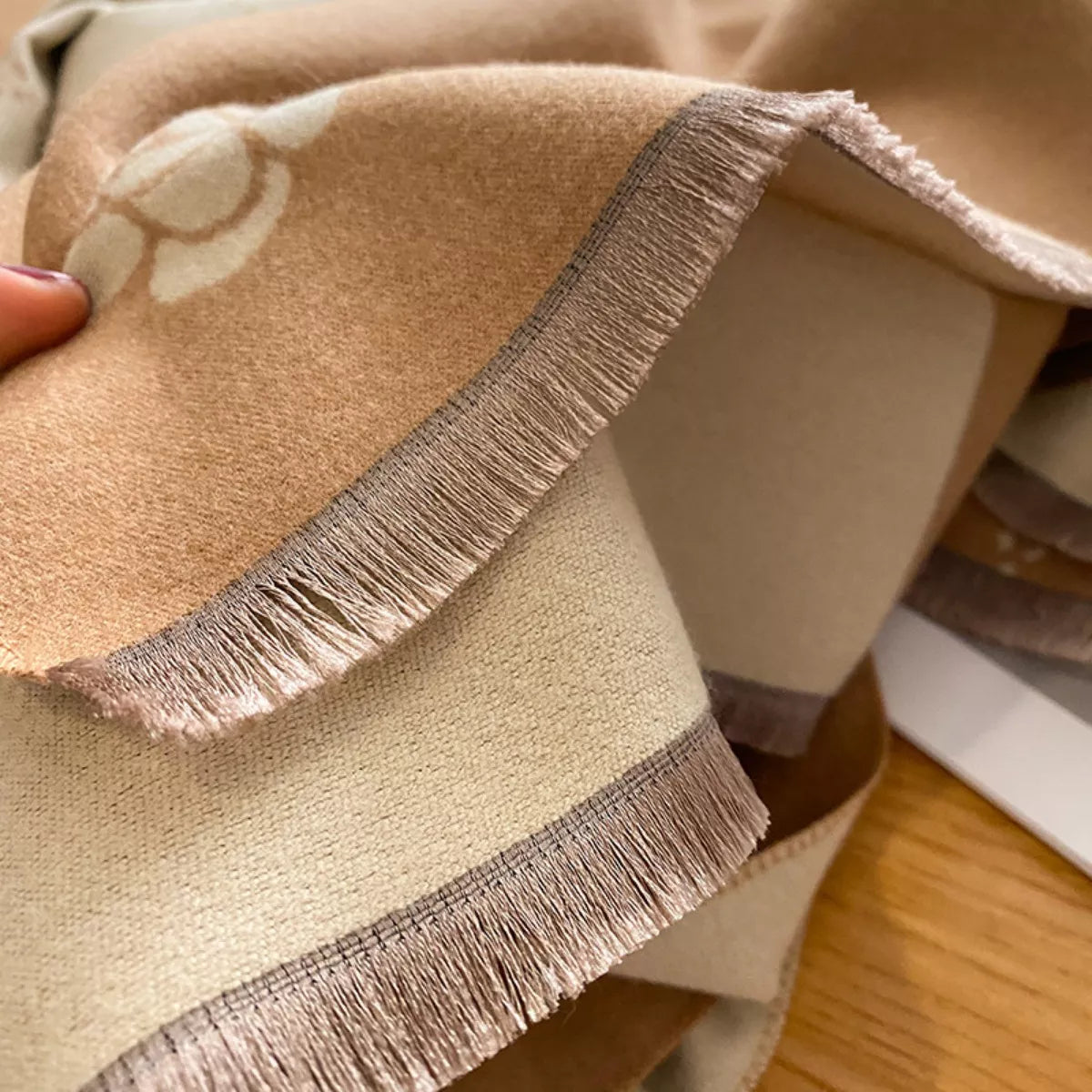 Raw Hem Cotton Scarf