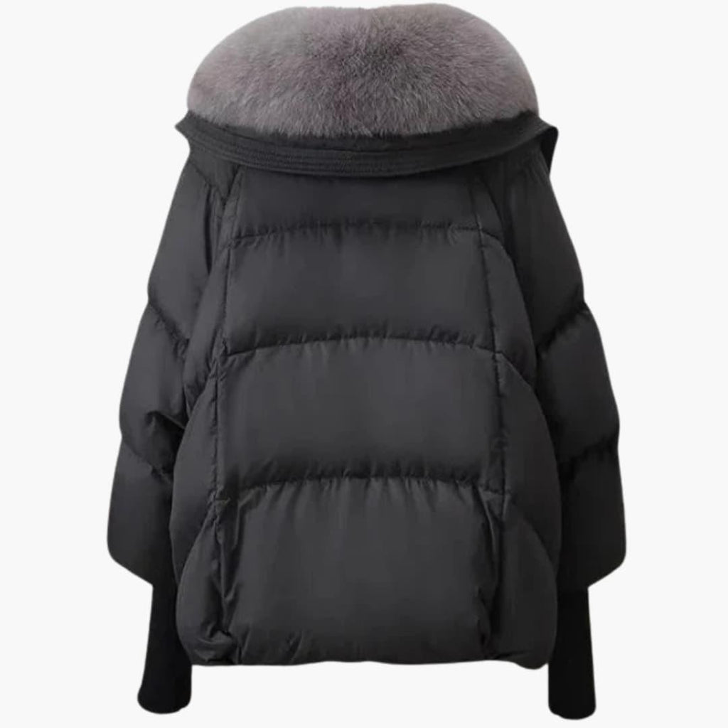 Luxurious Ladies Winter Coat with Faux Fur Trim