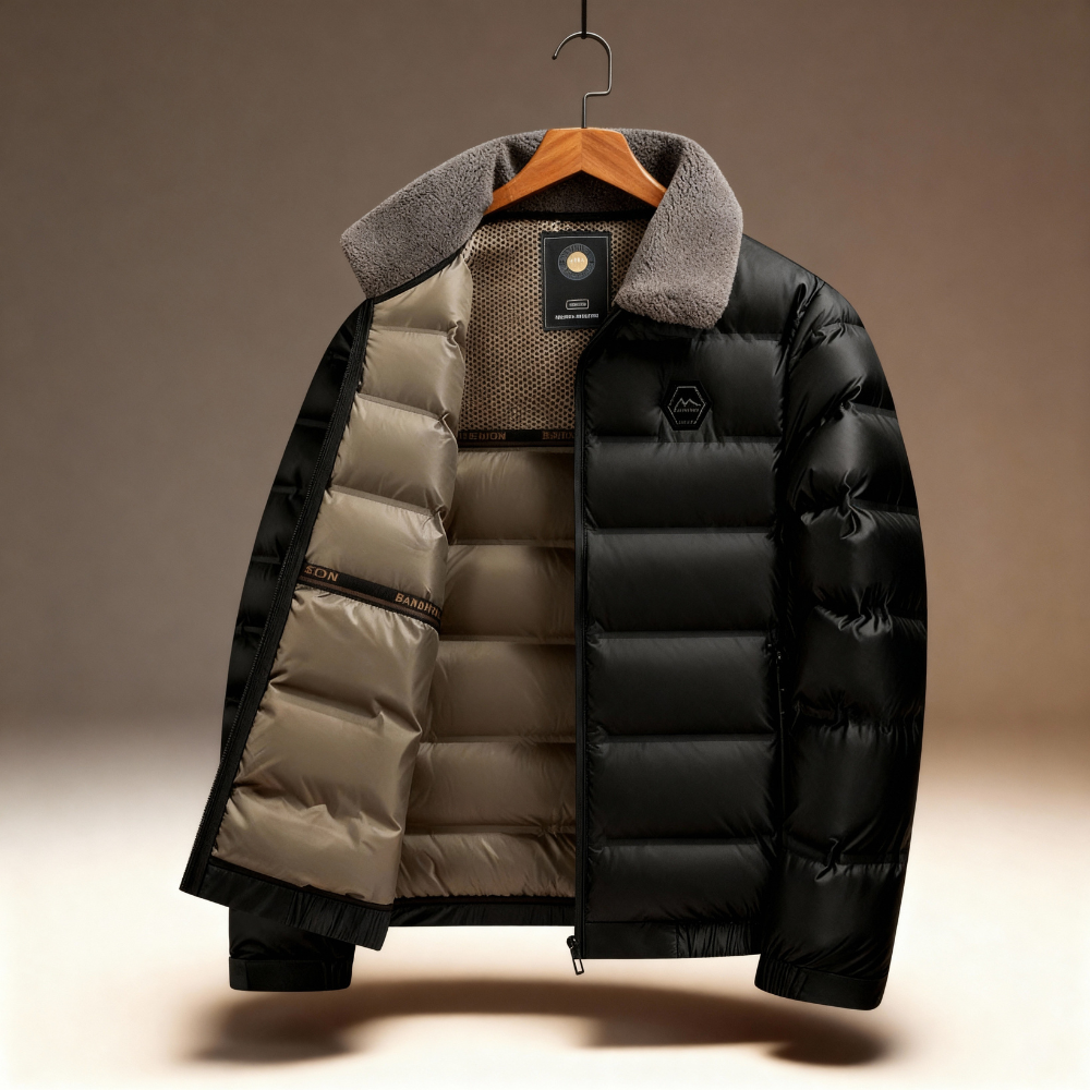 Warm Quilted Puffer Coat with Fleece Collar