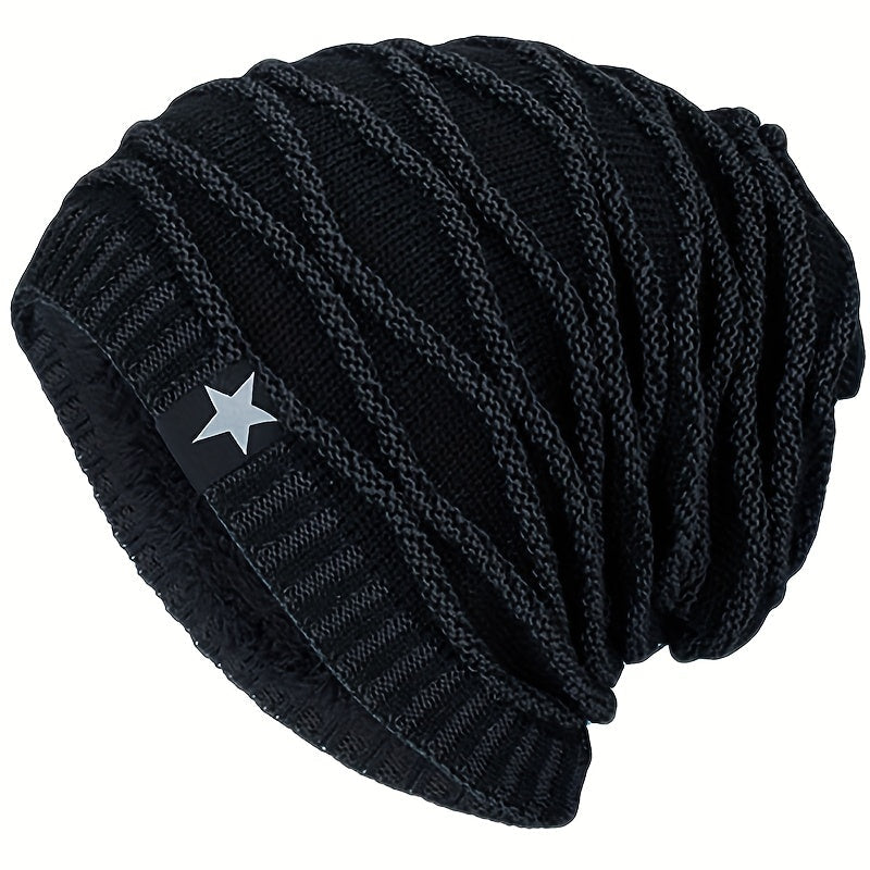 Pandaize Fleece Lined Beanie: Unisex Warm Knit Hat for Skiing & More