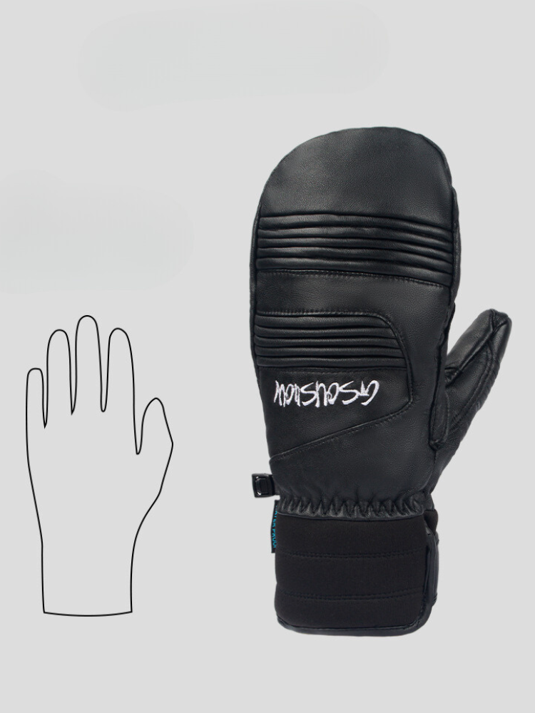 Unisex Snow Gloves Winter Leather Ski Mittens - Gsou Snow
