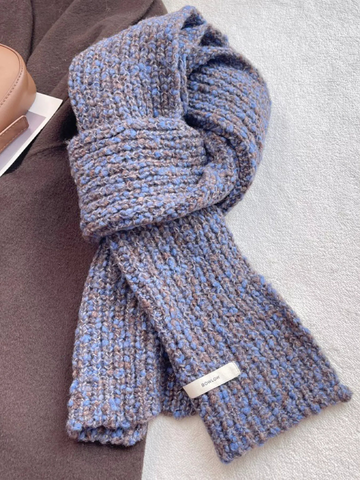 Cozy Speckled Knitted Winter Scarf
