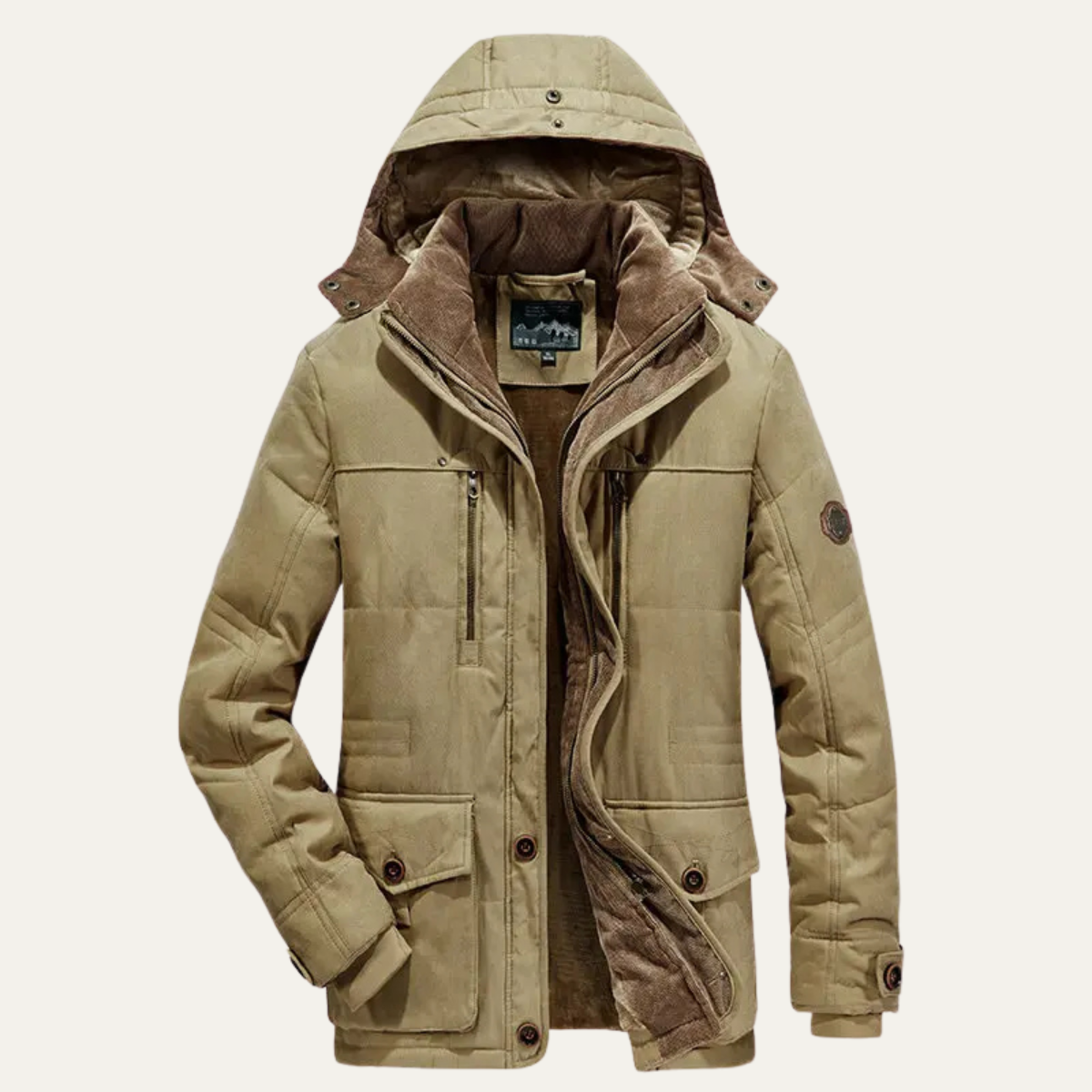 Warm Men's Hooded Fleece Winter Coat