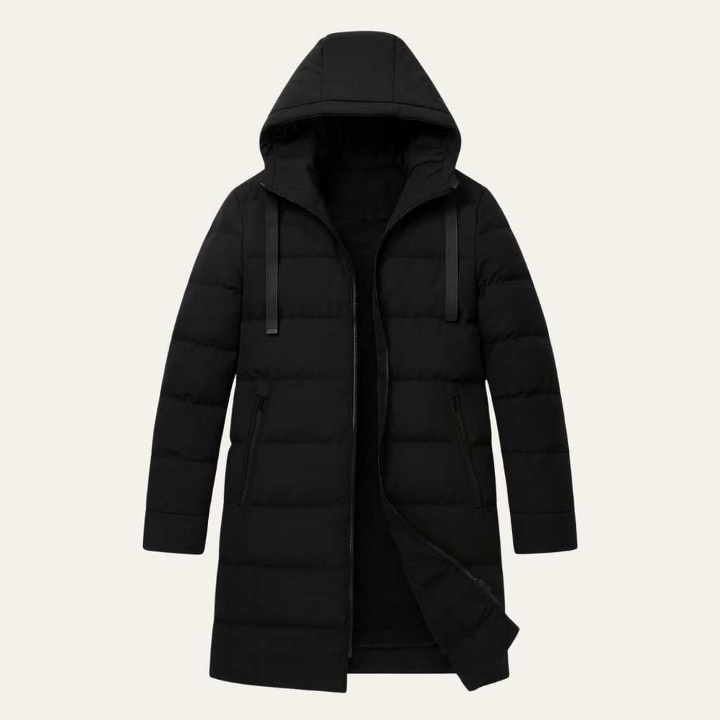 Men's Slim Fit Black Down Puffer Jacket