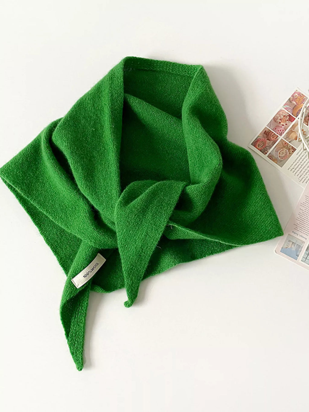 Solid Color Wool Knit Scarf