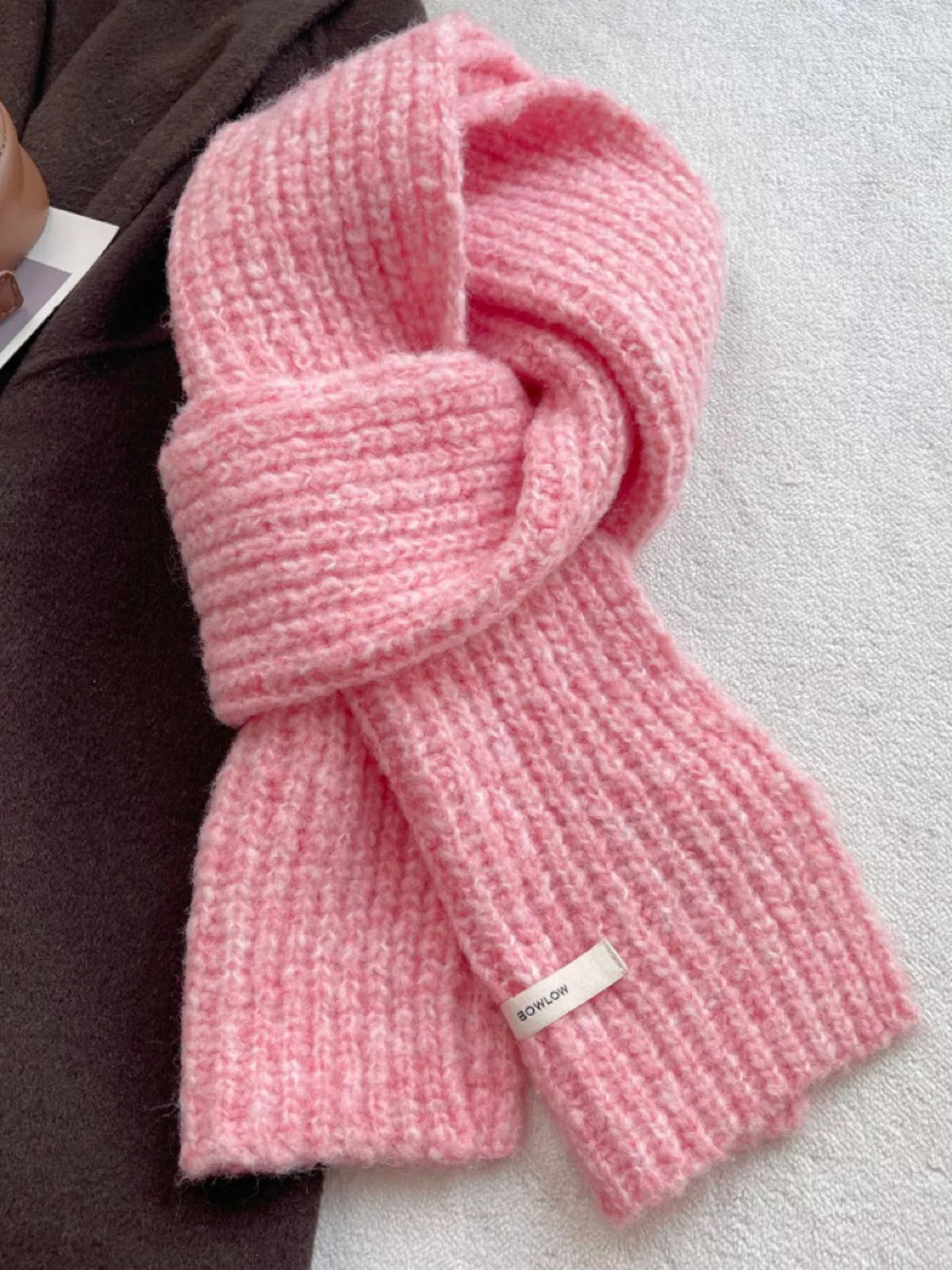 Cozy Speckled Knitted Winter Scarf