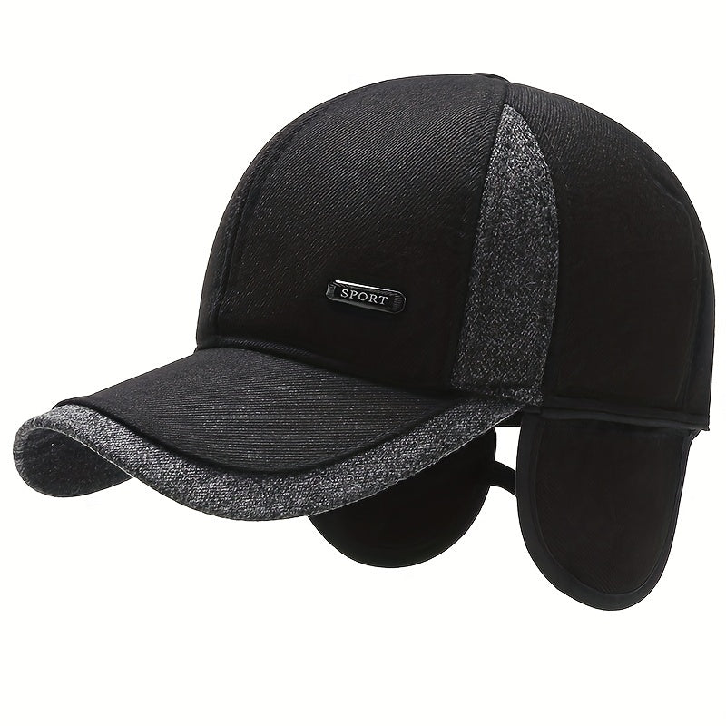 Pandaize Winter Wool Baseball Cap with Ear Flaps - Auturnn Thicken Cotton, Quality & Style