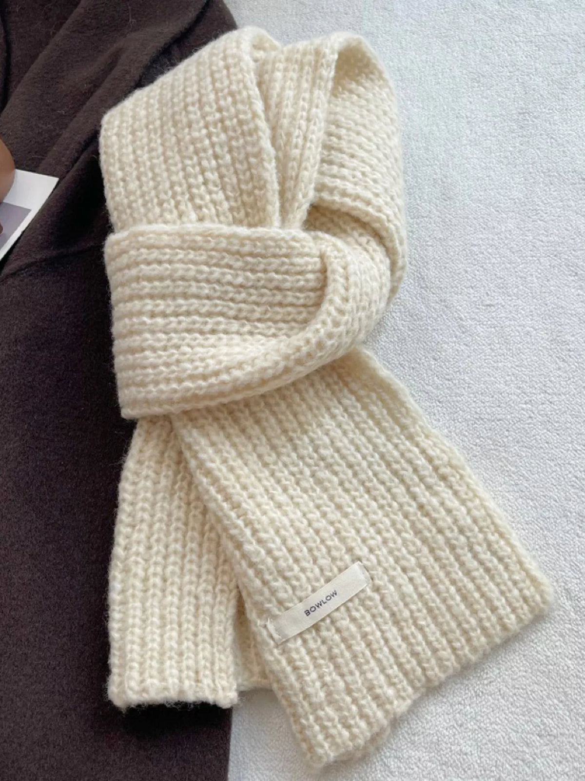 Cozy Speckled Knitted Winter Scarf