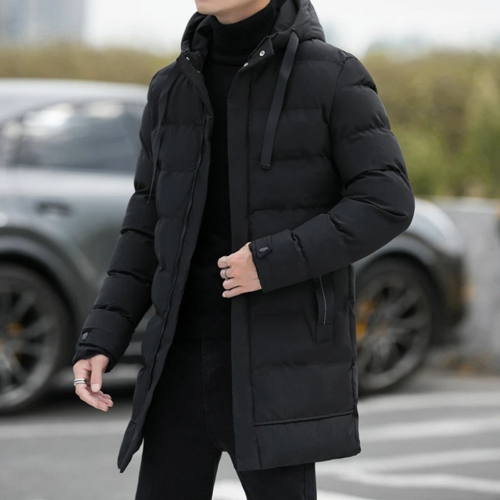 Men's Slim Fit Black Down Puffer Jacket