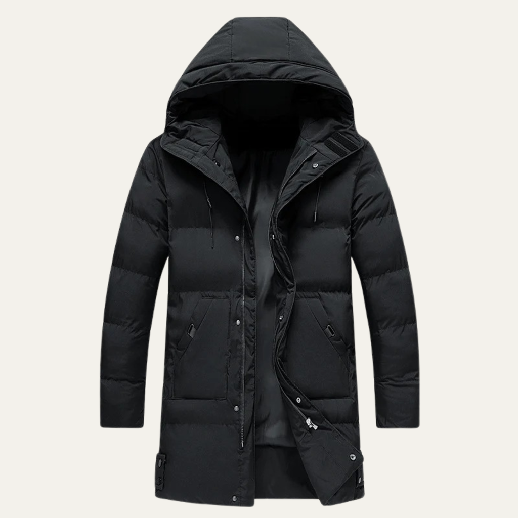 Warm Men's Down Parka Coat with Hood