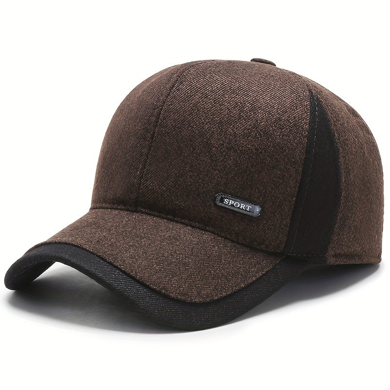 Pandaize Winter Wool Baseball Cap with Ear Flaps - Auturnn Thicken Cotton, Quality & Style