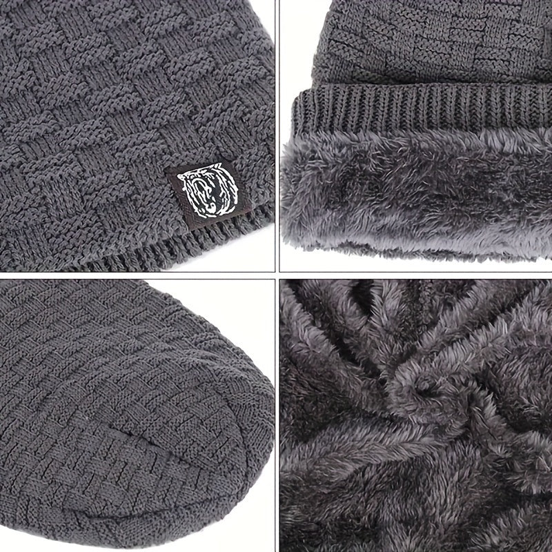 Pandaize: Velvet Winter Slouchy Knitted Hat - Thickened for Ear Protection & Warmth