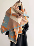 Equestrian Print Reversible Scarf