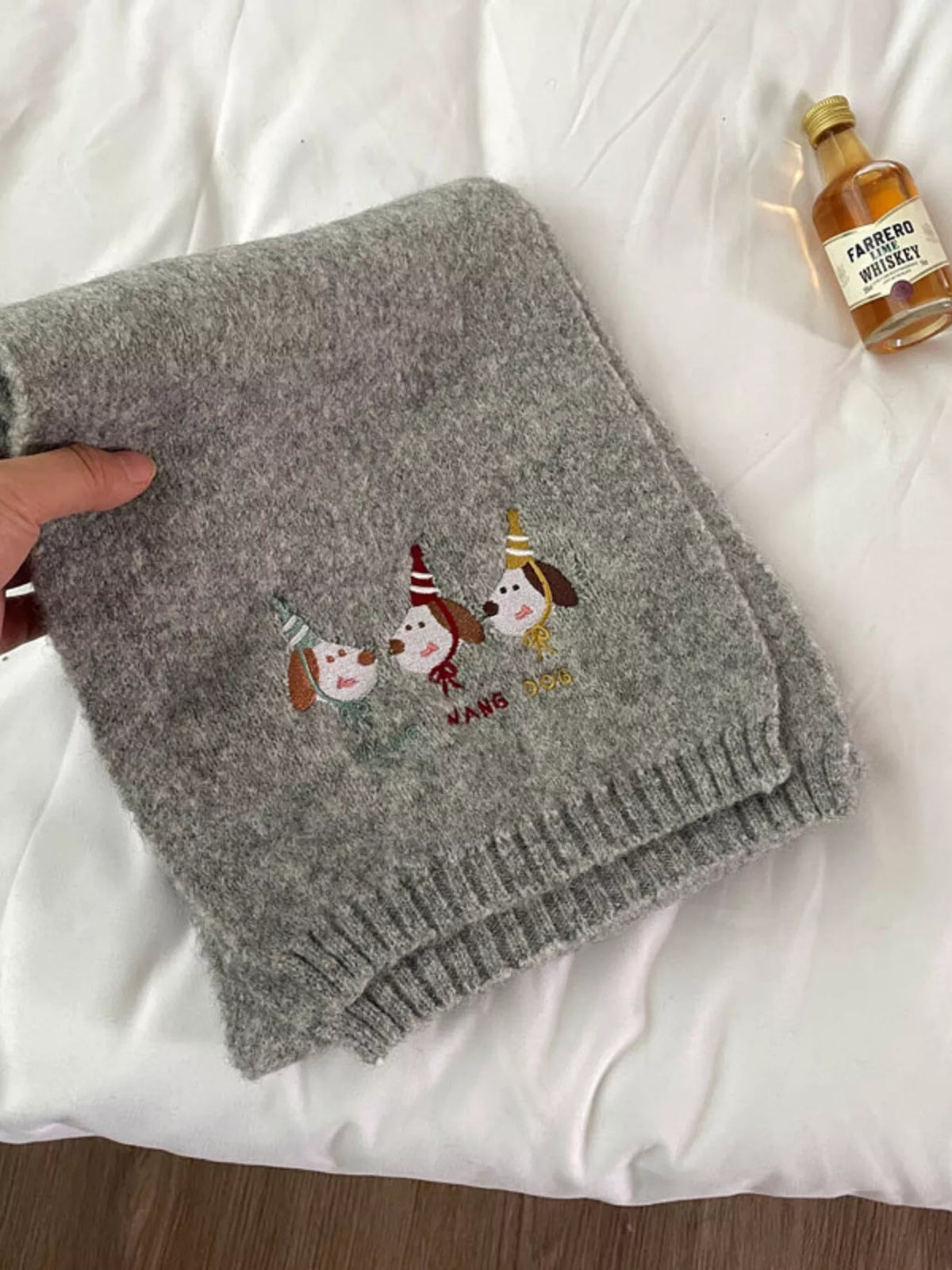 Embroidered Dog Plush Scarf