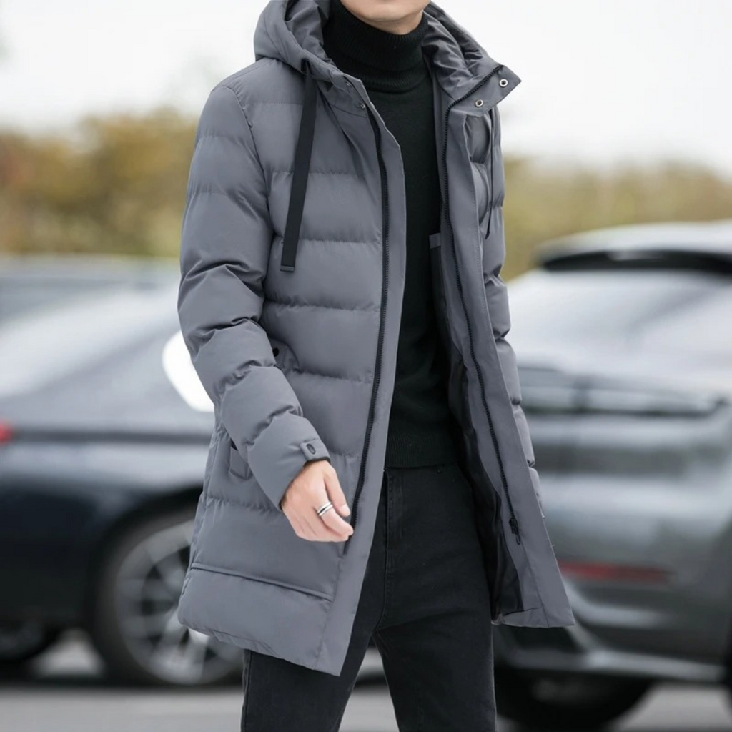 Men's Slim Fit Black Down Puffer Jacket