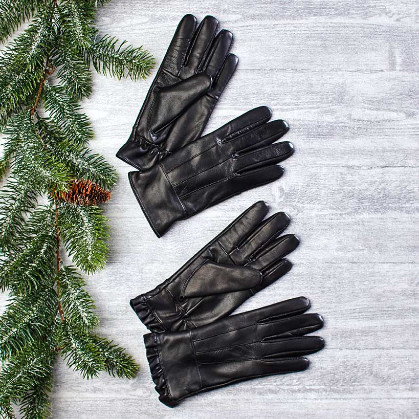 Fleece-Lined Leather Gloves