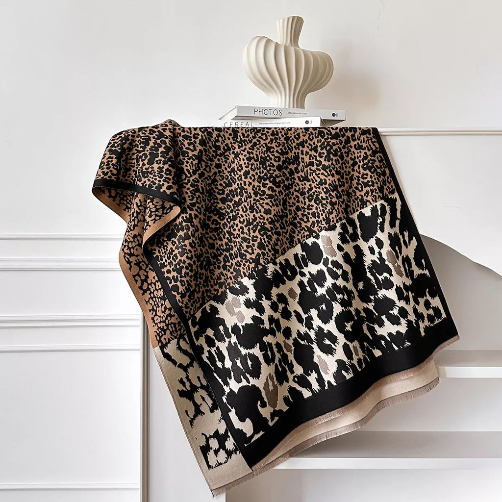 Leopard Print Winter Scarf