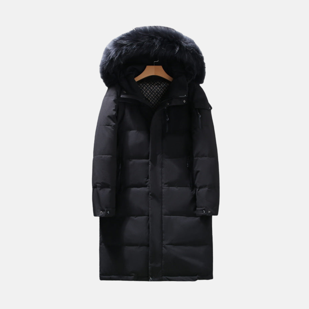 Casual Fit Down Jacket | Fur Hooded Puffer Coat