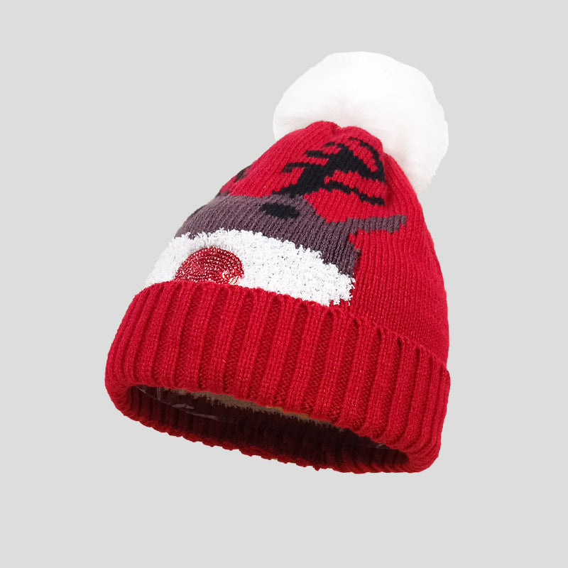 Cozy Christmas Knit Hats: Santa, Elk & Snowman