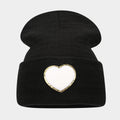 Chic Knitted Wool Hat with Love Label - Cozy & Stylish