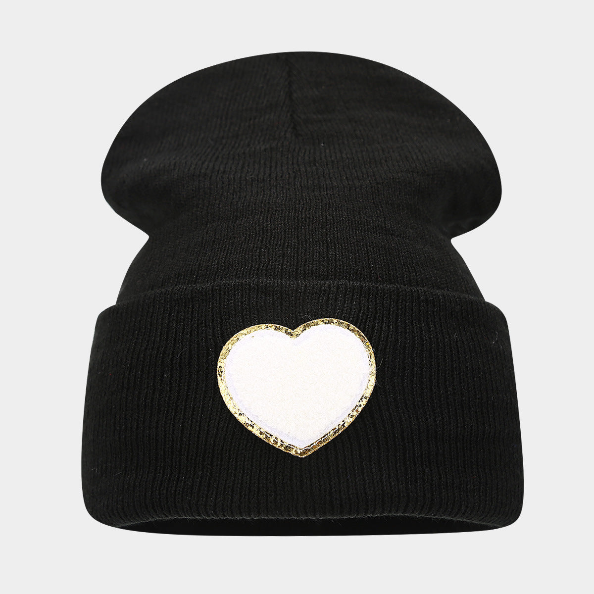 Chic Knitted Wool Hat with Love Label - Cozy & Stylish
