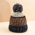 Cozy Mixed Color Knit Beanie with Pom