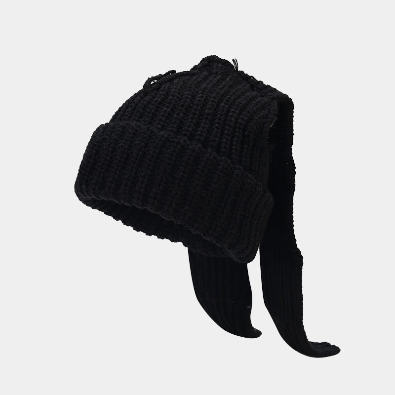 Cute Rabbit Ear Knit Hat for Cozy Winter Warmth